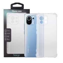 Husa Xiaomi Mi 11 5G Spacer, transparenta,  grosime 1.5mm, protectie suplimentara antisoc la colturi, material flexibil TPU 