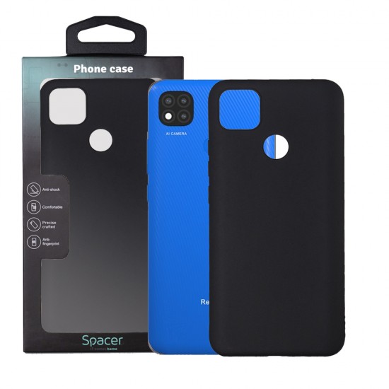 Husa Xiaomi Redmi 9C Spacer, negru, grosime 1.5mm, material flexibil TPU Husa Xiaomi Redmi 9C Spacer, negru, grosime 1.5mm, material flexibil TPU