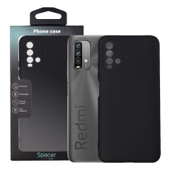 Husa Xiaomi Redmi Note 9 Spacer, negru, grosime 2mm, material flexibil silicon + interior cu microfibra 