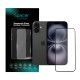 FOLIE STICLA  Spacer pentru Iphone 16 Plus, grosime 0.3mm, acoperire totala ecran, strat special anti-ulei si anti-amprenta, Tempered Glass, sticla 9D, duritate 9H 