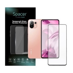 FOLIE STICLA  Spacer pentru Xiaomi Mi 11 Lite 5G, grosime 0.3mm, acoperire totala ecran, strat special anti-ulei si anti-amprenta, Tempered Glass, sticla 9D, duritate 9H 