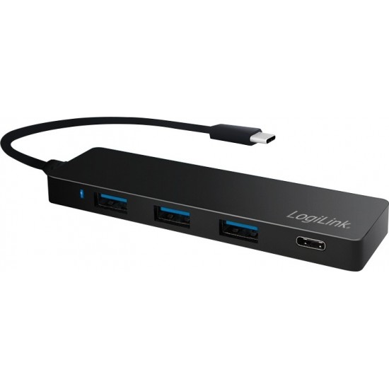 HUB extern LOGILINK, porturi USB: USB 3.0 x 3, USB 3.1 Type C, conectare prin USB 3.2 Type C, cablu 0.1 m, negru, HUB extern LOGILINK, porturi USB: USB 3.0 x 3, USB 3.1 Type C, conectare prin USB 3.2 Type C, cablu 0.1 m, negru,