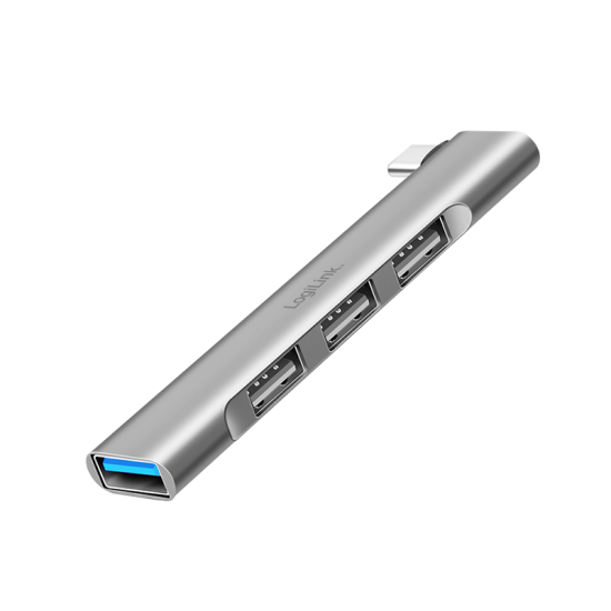HUB extern LOGILINK, porturi USB: USB-A 3.0 x 1 + USB-A 2.0 x 3, conectare prin USB-C, aluminiu, gri, HUB extern LOGILINK, porturi USB: USB-A 3.0 x 1 + USB-A 2.0 x 3, conectare prin USB-C, aluminiu, gri,