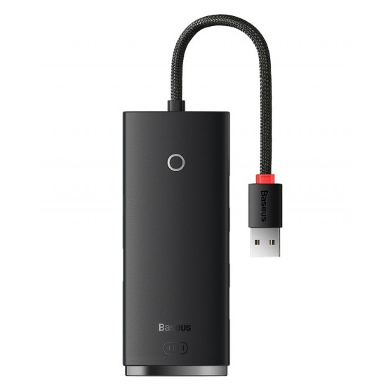 HUB extern Baseus Lite, porturi USB: USB 3.0 x 4, conectare prin USB 3.0, lungime 1m, negru, HUB extern Baseus Lite, porturi USB: USB 3.0 x 4, conectare prin USB 3.0, lungime 1m, negru,