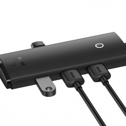HUB extern Baseus Lite, porturi USB: USB 3.0 x 4, conectare prin USB 3.0, lungime 1m, negru, 