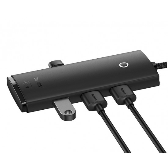 HUB extern Baseus Lite, porturi USB: USB 3.0 x 4, conectare prin USB 3.0, lungime 1m, negru, HUB extern Baseus Lite, porturi USB: USB 3.0 x 4, conectare prin USB 3.0, lungime 1m, negru,