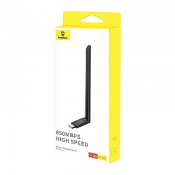 ADAPTOR RETEA Baseus FastJoy, extern wireless 2.4 GHz, USB 2.0, port, 650 Mbps, antena externa x 1, 