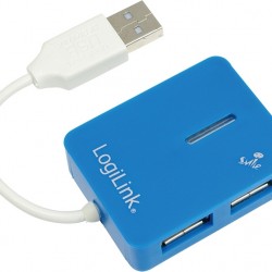 HUB extern LOGILINK, porturi USB: USB 2.0 x 4, conectare prin USB 2.0, cablu 0.05 m, albastru, 