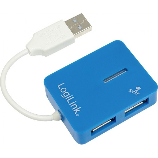 HUB extern LOGILINK, porturi USB: USB 2.0 x 4, conectare prin USB 2.0, cablu 0.05 m, albastru, 
