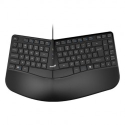 TASTATURA GENIUS USB, 104 taste, 12 functii, ergonomic, palm rest, AI, cablu 1.5m, black, 