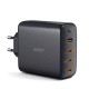 Alimentator retea Aukey, PA-B7S BK, 100W, fast charge, 3 x USB-C, 1 x USB-A, negru, 