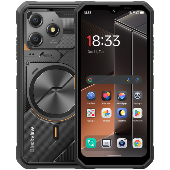 Blackview FORT100 LTE 6.56-inch HD+ 1612x720 90Hz 8+128GB MT Helio G81 Octa-Core 2.0GHz 13MP Front 16MP Rear NFC MIL-STD-810H 5000mAh Fingerprint  Android 16 Cosmic Black 