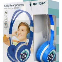CASTI Gembird, cu fir, utilizare multimedia, conectare prin Jack 3.5 mm x 1, limitare volum pt. copii, albastru, 