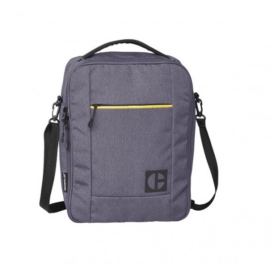 Borseta CATERPILLAR Code - Hex Go, material 420D hexagonal, buzunar cu fermoar - gri inchis 