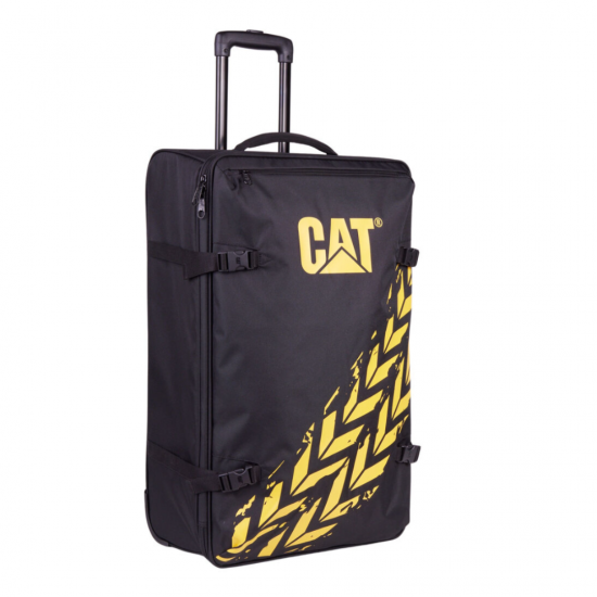 Troller CATERPILLAR Soft Luggage, 37 x 20 x 65 cm (Lxlxh), 57L, Polyester - negru cu imprimeu galben 