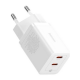 INCARCATOR retea Baseus GaN5 Pro, Quick Charge 40W, 2 x USB Type-C, alb 