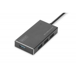 DIGITUS DA-70240-1 DIGITUS Hub 4-port USB 3.0 SuperSpeed, Power Supply, HQ aluminum 