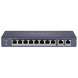 SWITCH Hikvision, 10/100 x 8 | Gigabit x 2, carcasa metalica, 