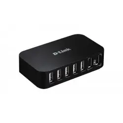 HUB extern D-LINK, porturi USB: USB 2.0 x 7, conectare prin USB 2.0, alimentare retea 220 V, negru, 