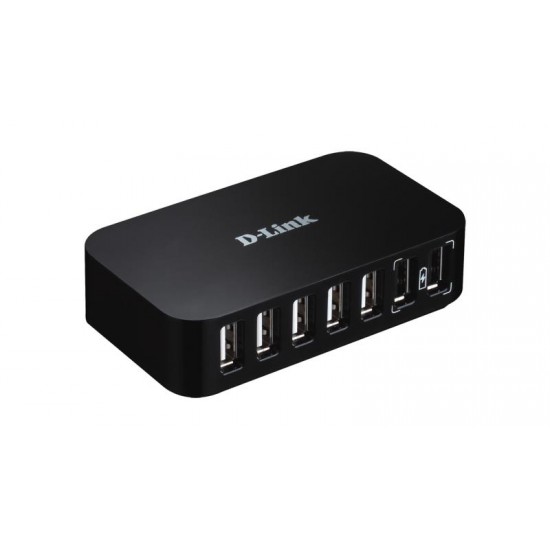 HUB extern D-LINK, porturi USB: USB 2.0 x 7, conectare prin USB 2.0, alimentare retea 220 V, negru, 
