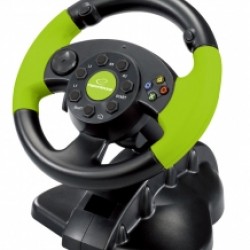 Volan cu pedale Esperanza High Octane EG104 XBOX 360 PS3 PC USB Negru/Verde 