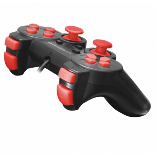 Gamepad Esperanza Corsair EGG105B cu vibratii Usb PC Negru/Rosu 