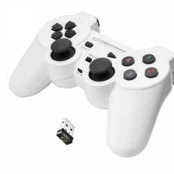 Gamepad Esperanza Gladiator EGG108W cu vibratii Wireless PC/PS3 Alb 