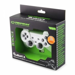 Gamepad Esperanza Gladiator EGG108W cu vibratii Wireless PC/PS3 Alb Gamepad Esperanza Gladiator EGG108W cu vibratii Wireless PC/PS3 Alb