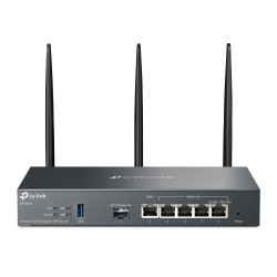 ROUTER TP-LINK VPN Gigabit, Omada Cat6 AX3000 Dual-Band WiFi 6, 6 × Gigabit RJ45 port, 3 antene externe detasabile, 