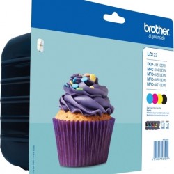 Combo-Pack  Original Brother CMYK, LC123VALBP, pentru DCP-J4110| MFC-J4410|J4510|J4610|J4710|J6520|J6920, 4x600, (timbru verde 0.60 lei), 