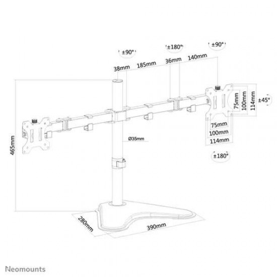 Neomounts Screen TV Desk Clamp FullM x2 10