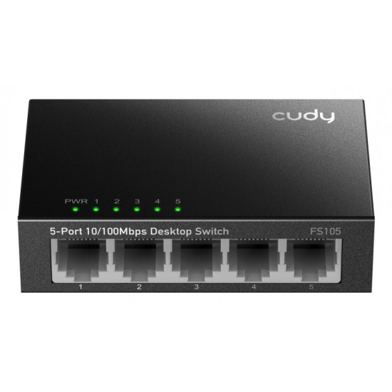 CUDY 5-Port 10/100 Mbps Metal Switch 
