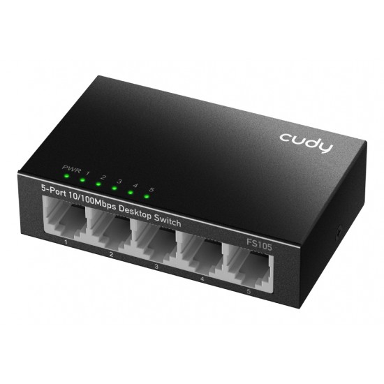 CUDY 5-Port 10/100 Mbps Metal Switch 