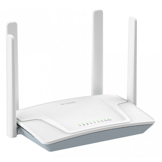 ROUTER D-Link 4G LTE AX1500 Wi-Fi 6, 1 x nano SIM Card slot, 1 x Gigabit Ethernet WAN/LAN, 3 x Gigabit Ethernet LAN,  4 antene externe, dual band 2.4/5 GHz, Wi-Fi 6, alb 
