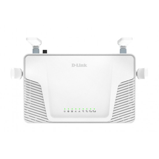 ROUTER D-Link 4G LTE AX1500 Wi-Fi 6, 1 x nano SIM Card slot, 1 x Gigabit Ethernet WAN/LAN, 3 x Gigabit Ethernet LAN,  4 antene externe, dual band 2.4/5 GHz, Wi-Fi 6, alb 
