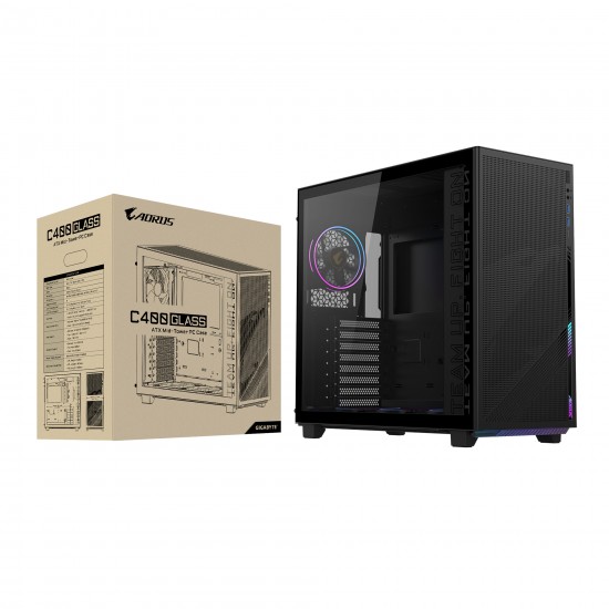 Carcasa GB-AC400G, Middle Tower, Fara sursa, Mini ITX, Micro ATX, ATX, Negru 