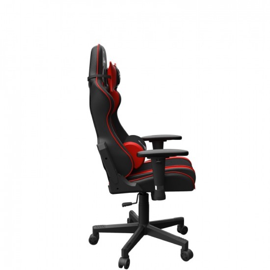 SCAUN GAMING GEMBIRD, ergonomic, reglabil inaltime, rotatie 360 gr, black & red, brate ajustabile, greutate max. 136kg, perna tetiera, perna lombara, dimensiuni 52*80*125~133.5cm 