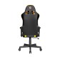 SCAUN GAMING GEMBIRD, ergonomic, reglabil inaltime, rotatie 360 gr, black & yellow, brate ajustabile, greutate max. 136kg, perna tetiera, perna lombara, dimensiuni 52*80*125~133.5cm 