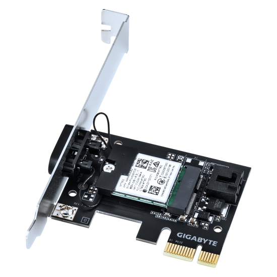 Adaptor wireless GIGABYTE Placa de retea Wireless GC-WIFI6E, Wi-Fi 6E, Bluetooth 5.2, PCIe Adaptor wireless GIGABYTE Placa de retea Wireless GC-WIFI6E, Wi-Fi 6E, Bluetooth 5.2, PCIe