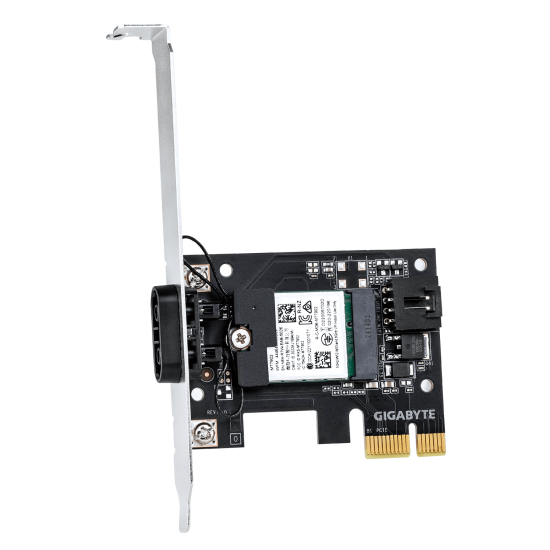 Adaptor wireless GIGABYTE Placa de retea Wireless GC-WIFI6E, Wi-Fi 6E, Bluetooth 5.2, PCIe Adaptor wireless GIGABYTE Placa de retea Wireless GC-WIFI6E, Wi-Fi 6E, Bluetooth 5.2, PCIe