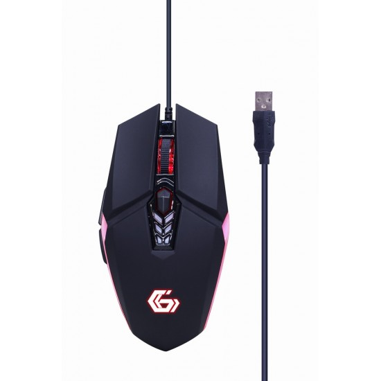 KIT 4-in-1 GEMBIRD, gaming, cu fir, tastatura 104 taste + mouse 2400dpi 6 butoane + casti cu mic 2x3.5