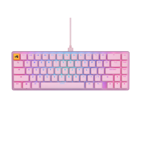 Glorious PC Gaming Race Tastatura mecanica gaming RGB GMMK 2 Compact, Fox Linear Switches, USB-C, US layout, Roz 