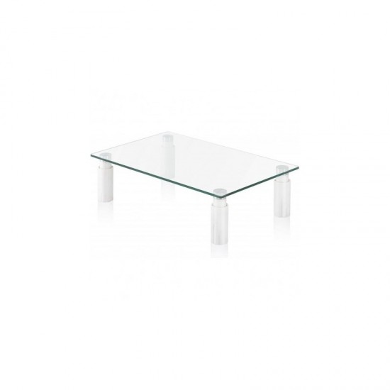 Suport de sticla multifunctional de birou, pentru monitor, reglabil, TECHLY, alb, ICA-MS 461E Suport de sticla multifunctional de birou, pentru monitor, reglabil, TECHLY, alb, ICA-MS 461E
