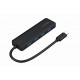 HUB extern GEMBIRD, porturi USB: USB-A 3.1 x 4, conectare prin USB Type-C, cablu 0.15 m, negru, 