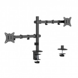 SUPORT de birou Gembird, pt 2 TV/monitor plat, diag. max 32 inch, rotatie, inclinare, pivotare, orizontal, vertical, max 2x9 kg, 