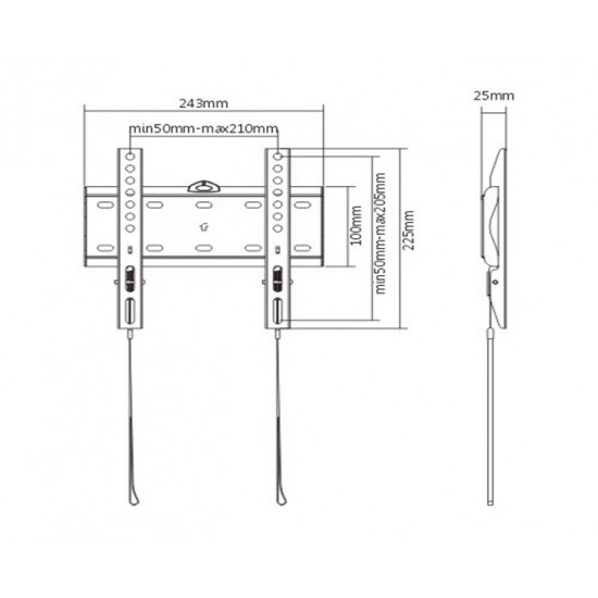 SUPORT de perete GEMBIRD, pt 1 TV/monitor, diag. max 37