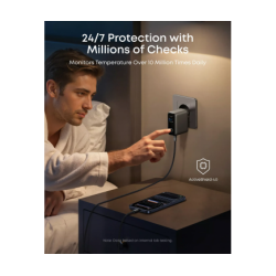 Alimentator retea Anker, 100W, fast charge, display interactiv, 2 x USB-C, 1 x USB-A, gri, 