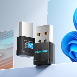 Adaptor Vention USB Wi-Fi Dual Band Adapter 2.4G/5G Black , 