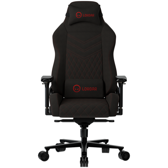 LORGAR Ace 422, Gaming chair, Anti-stain durable fabric, 1.8 mm metal frame, multiblock mechanism, 4D armrests, 5 Star aluminium base, Class-4 gas lift, 75mm PU casters, Black + red 