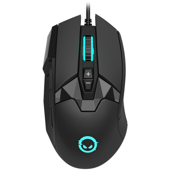 LORGAR Stricter 579, gaming mouse, 9 programmable buttons, Pixart PMW3336 sensor, 2 switches, built-in display, 1.8m, RGB  